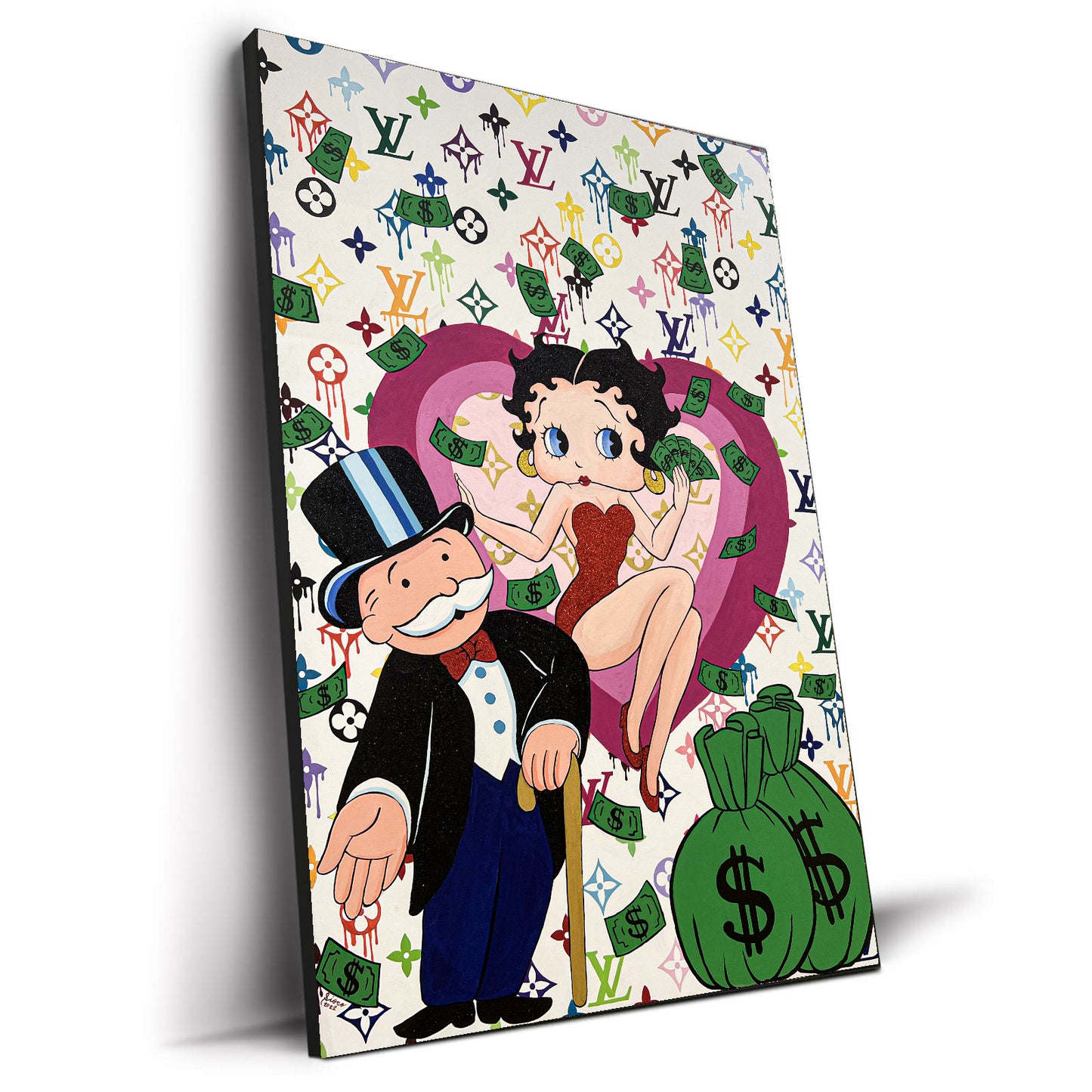 Mr. Monopoly and Betty Boop. 76x102cm
