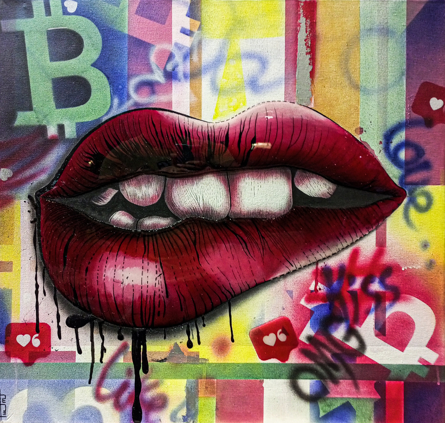 Labios rojos 50x50cm