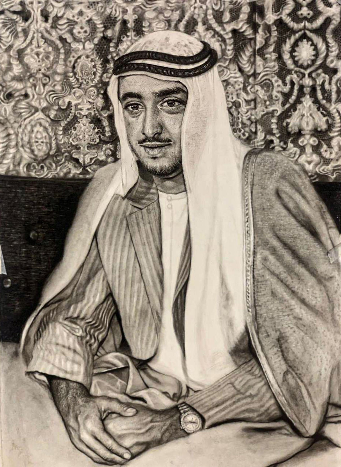 The late H. H. Sheikh Khalifa bin Zayed Al Nahyan 100x70cm