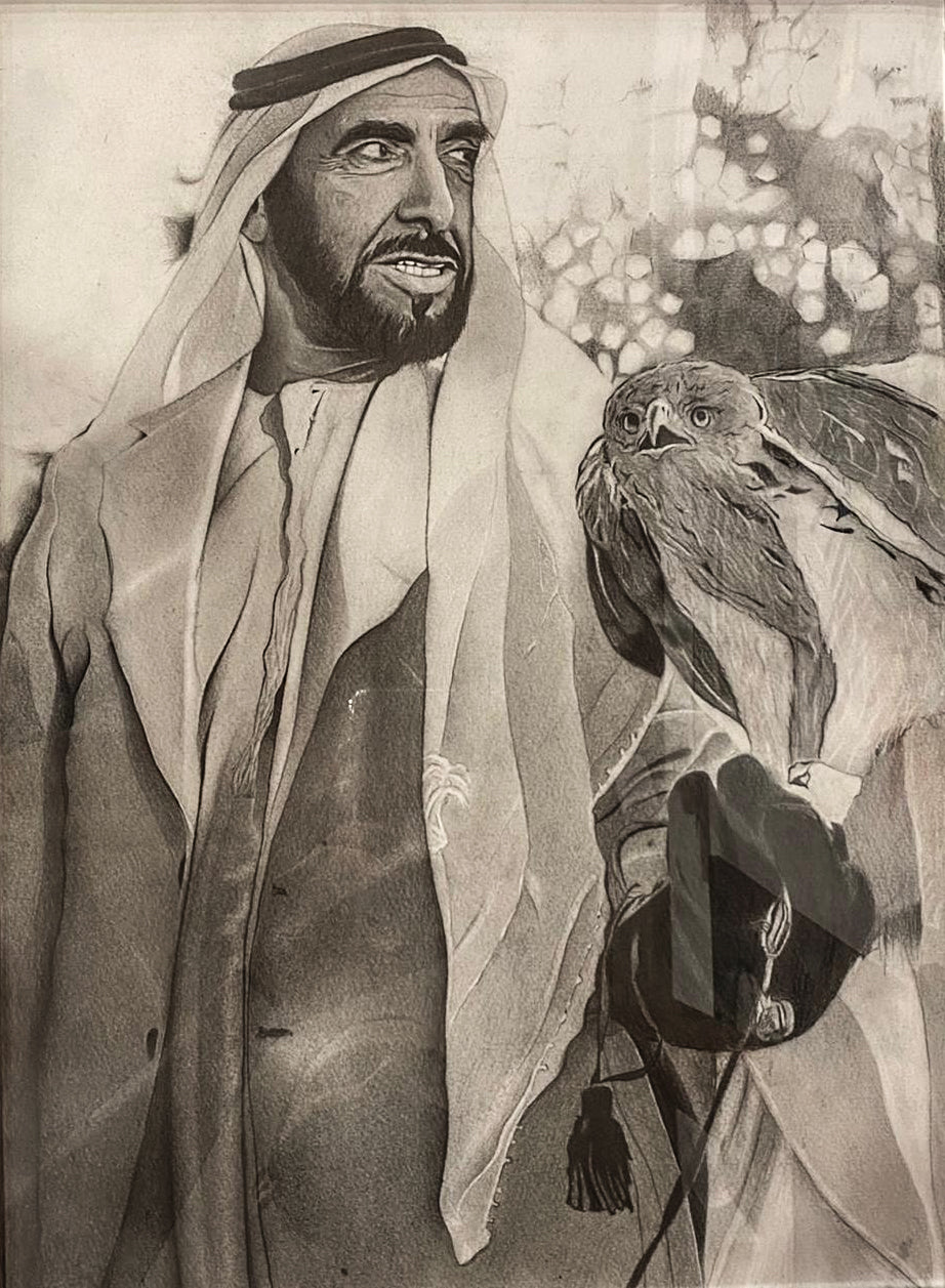 The late Sheikh Zayed bin Sultan Al Nahyan 30x40cm