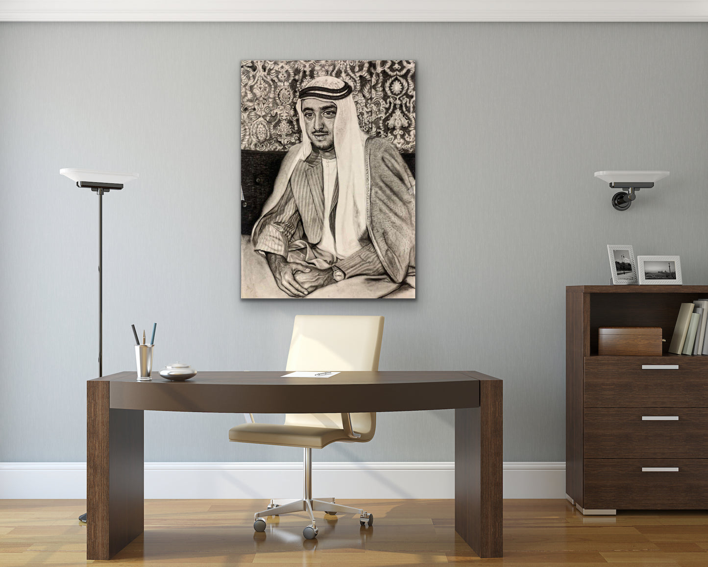 The late H. H. Sheikh Khalifa bin Zayed Al Nahyan 100x70cm